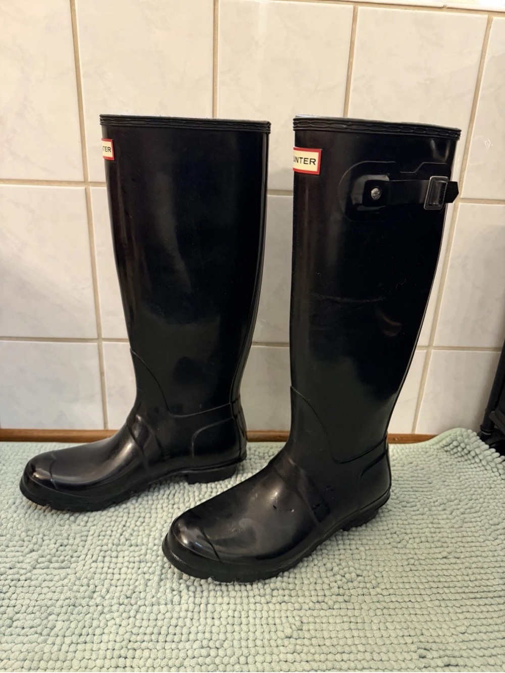 Hunter Gloss Black Tall Waterproof Rain Boots